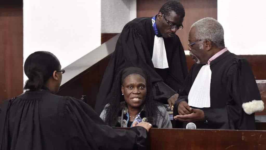 Simone Gbagbo lors de son procès en Côte d'Ivoire, le 27 juin 2016. © ISSOUF SANOGO / AFP
