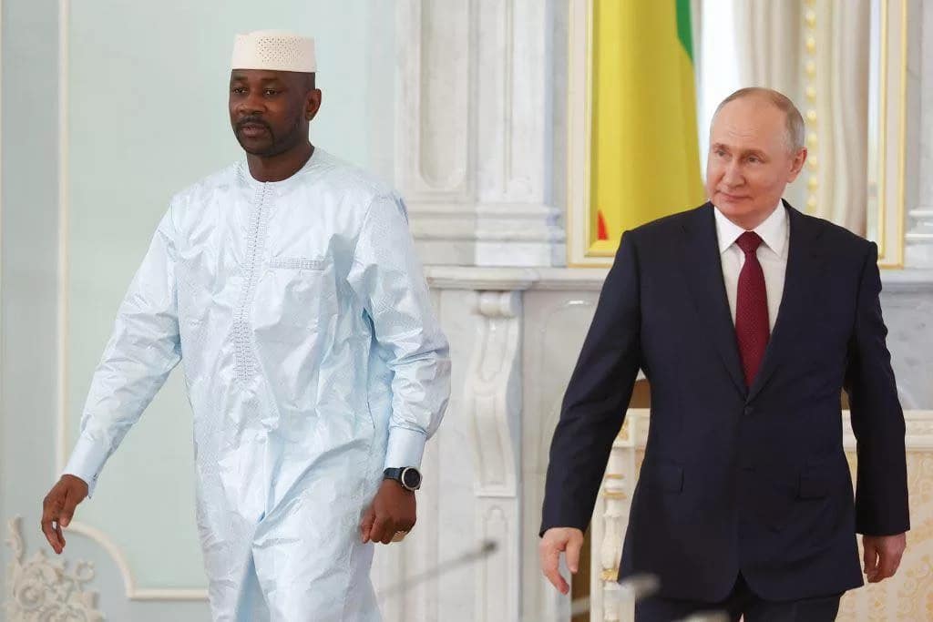 Assimi Goita et Vladmir Poutine Russie
