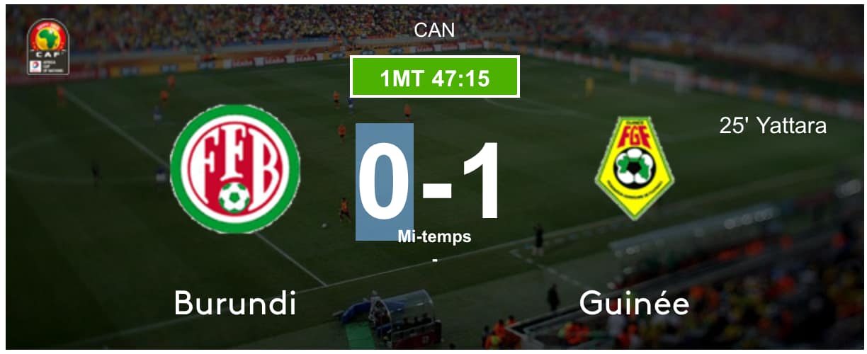 C'est la pause ! La Guinée mène face au Burundi (1-0) !