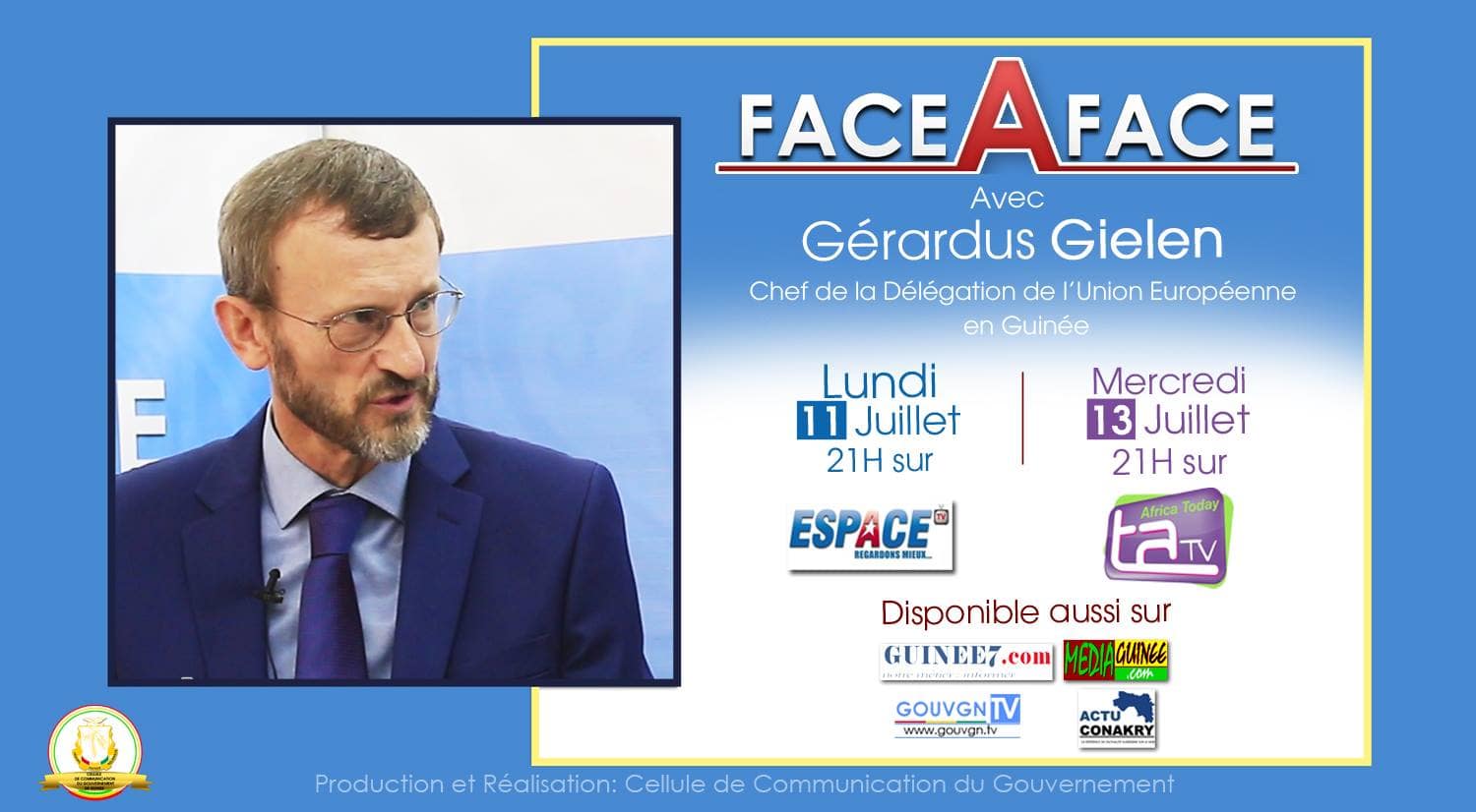 Gérardus Gielen, Ambassadeur, Chef de Délégation de l'UE en Rép. de Guinée