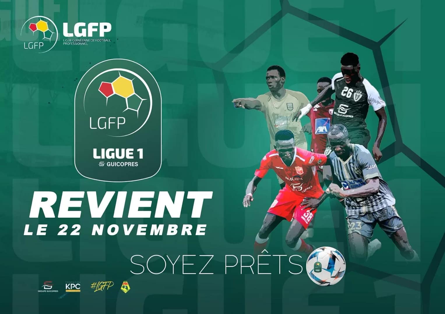 le programme des 4 premières journées de Ligue 1 Guicopres Saison 2023-2024. LGFP