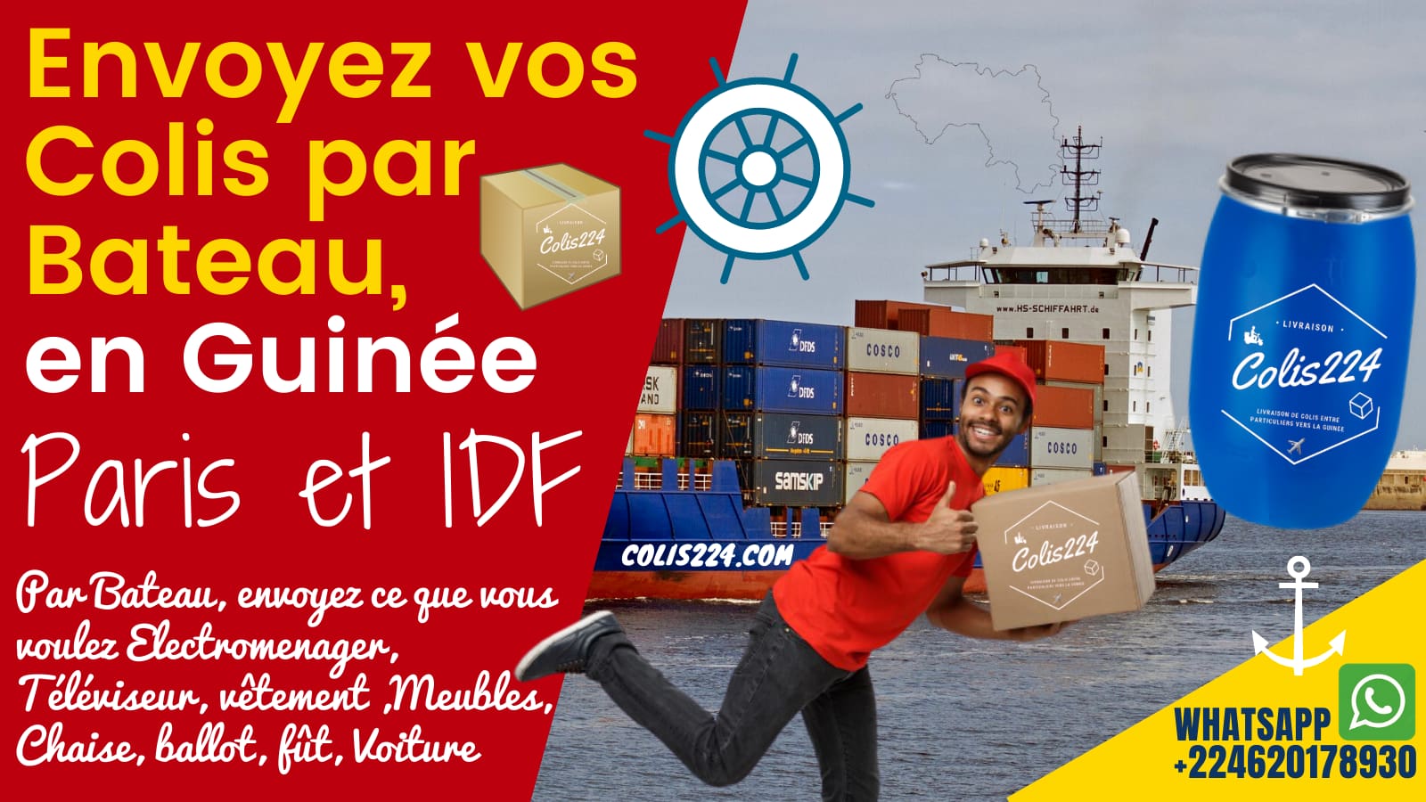 Envois par bateau colis