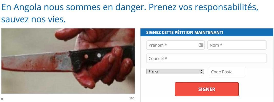 Pétition : En Angola nous sommes en danger. Prenez vos responsabilités, sauvez nos vies.
