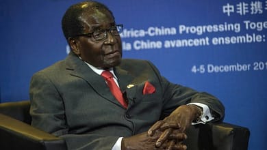 Le Zimbabwe a remboursé toutes ses dettes envers le FMI 2 Le président du Zimbabwe, Robert Mugabe, lors d'un forum sur la coopération entre la Chine et l'Afrique, le 5 décembre 2015 à Johannesburg, en Afrique du Sud | AFP/Archives | MUJAHID SAFODIEN
