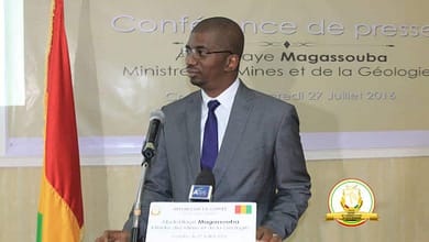Fin des travaux et restitution du projet de formation à la réalisation de levés géophysiques au sol et à l’interprétation des données de terrain . 1 Le Ministre Abdoulaye Magassouba