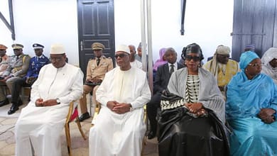 la Première Dame de Guinée représentant le Président Alpha condé à la lévée du corps de Babacar N'diaye ancien Président e la BAD 3 Djene conde