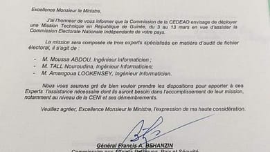 Cette lettre de la CEDEAO met fin à l'espoir de certains sur la tenue des élections dans 2 semaines. 5 cedeao