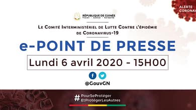 Comité de lutte contre le covid-19 rendra compte des résolutions de ses travaux ce lundi 6 avril 2020 3 e-point de presse covid19 Guinee