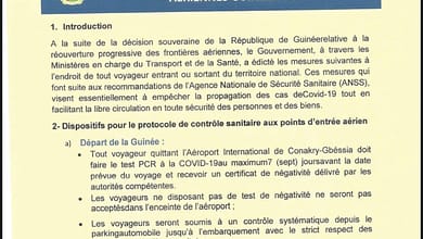 Protocole de réouverture des frontières aériennes guinéennes 6 Protocole de réouverture des frontières aériennes guinéennes