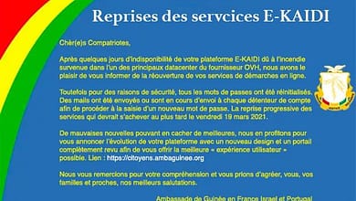 Reprise du service E-KAIDI dû à l’incendie survenue dans l’un des principaux datacenter du fournisseur OVH 9 FB IMG 1616009796920