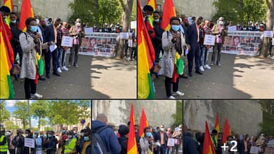 PARIS : FORTE MOBILISATION DES GUINÉENS POUR DÉNONCER LA DICTATURE SANGLANTE D'ALPHA CONDÉ 7 Manifestation de guinéens de France contre la dictature Condé