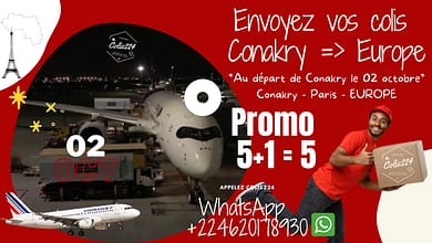 PROMOTION Saisissez l'opportunité GROUPAGE CONAKRY EUROPE 8 ENVOYEZ VOS COLIS EUROPE