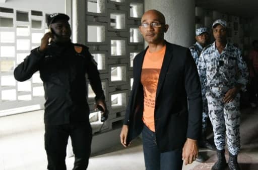 Michel Gbagbo, le fils de l'ancien président ivoirien Laurent Gbagbo, au palais de justice d'Abidjan le 26 décembre 2014 | AFP/Archives | SIA KAMBOU