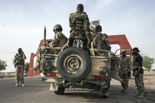 Des soldats nigérians à Maiduguri dans le nord-est du pays le 25 mars 2016 | AFP/Archives | STEFAN HEUNIS