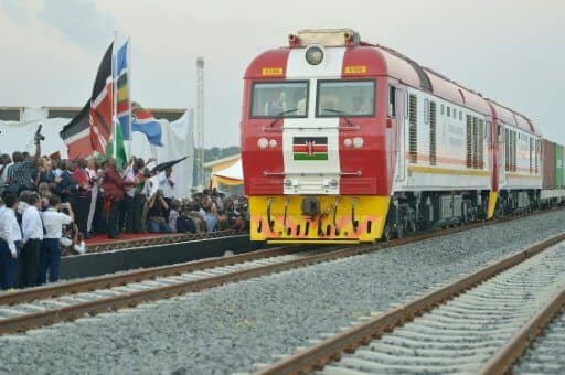 nauguration de la ligne ferroviaire reliant la capitale du Kenya, Nairobi, à Mombasa, le 30 mai 2017 à Mombasa | AFP | TONY KARUMBA
