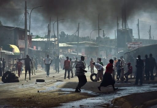 Une manifestation dans le bidonville de Kibera à Nairobi le 23 mai 2016 | AFP/Archives | CARL DE SOUZA