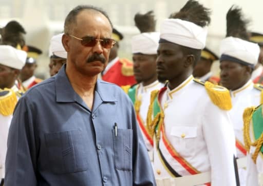 Le président érythréen Isaias Afwerki, le 11 juin 2015 à Khartoum, lors d'une visite au Soudan | AFP/Archives | ASHRAF SHAZLY