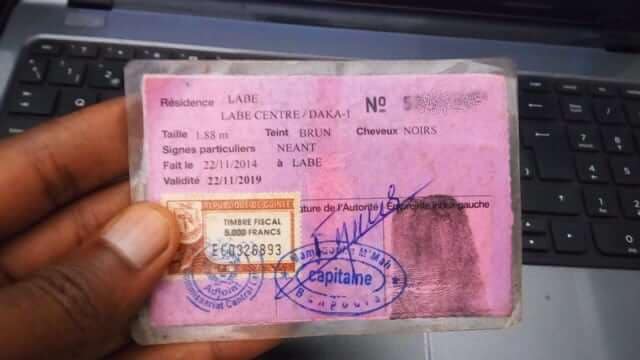 carte d'identité Guinee