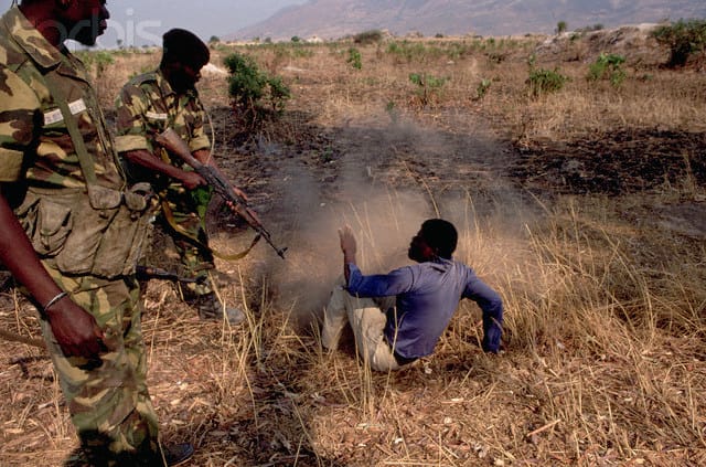 Beating a UNITA Suspect