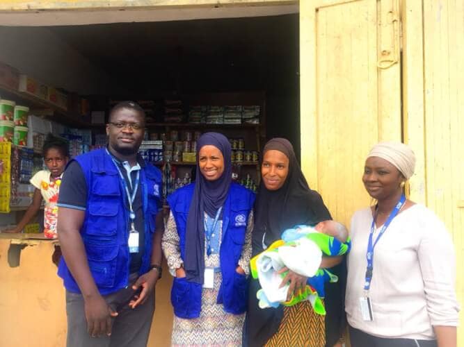 visite de terrain conduite par la Cheffe de mission de L’OIM