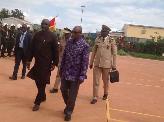 Les Présidents Condé et Weah au port de Dapilon