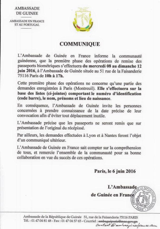 remise des passeports biométriques