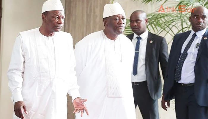 Alpha-Condé-et-Alassane-Ouattara-le-vendredi-26-avril-2019-à-Abidjan