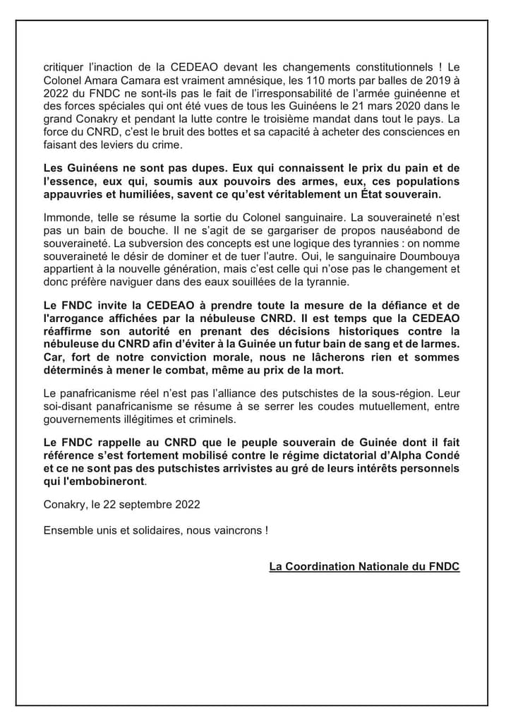 Le #FNDC prend la défense d’Embalo