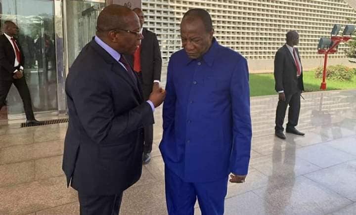 Alpha Condé et son Premier Ministre Kassory Fofana au palais Sekoutoureyah