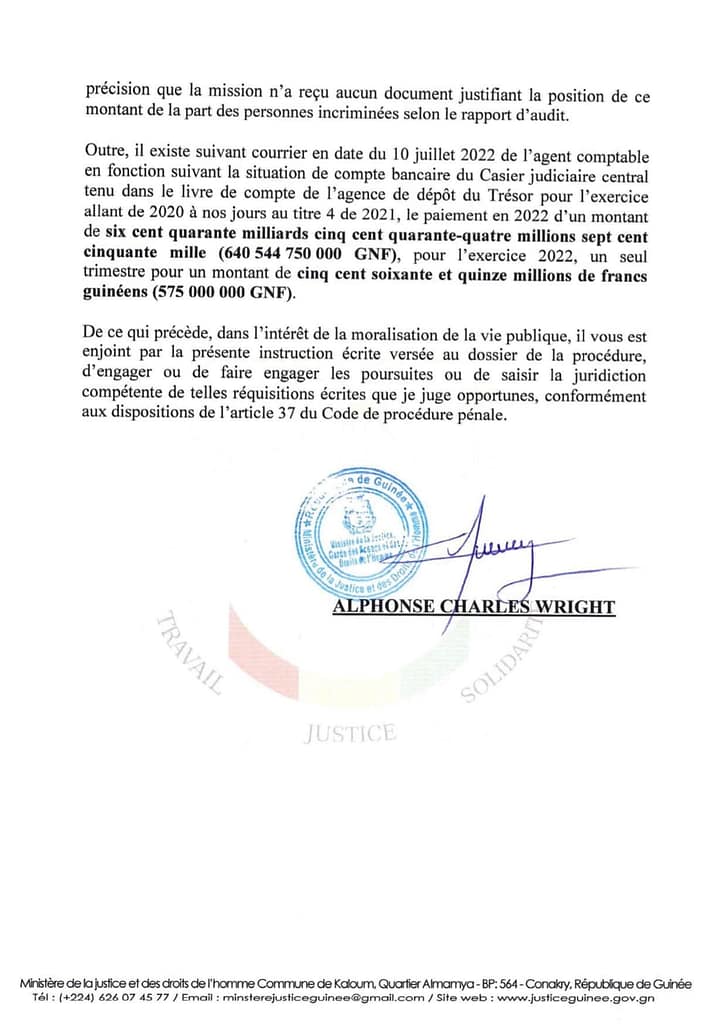 4 Injonction aux fins de Poursuites Judiciaires...