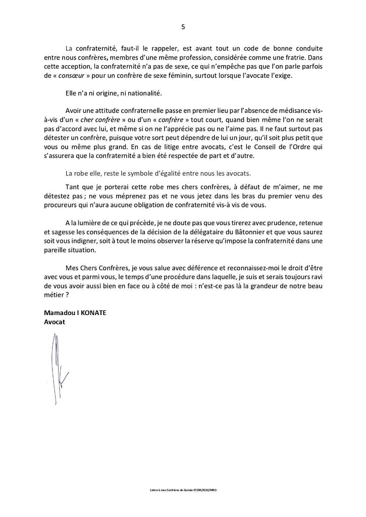 16 Lettre à mes Confrères de Guinée Mamadou Ismaila KONATE 07082022 MKO version ultime page 0005 1087x1536 1