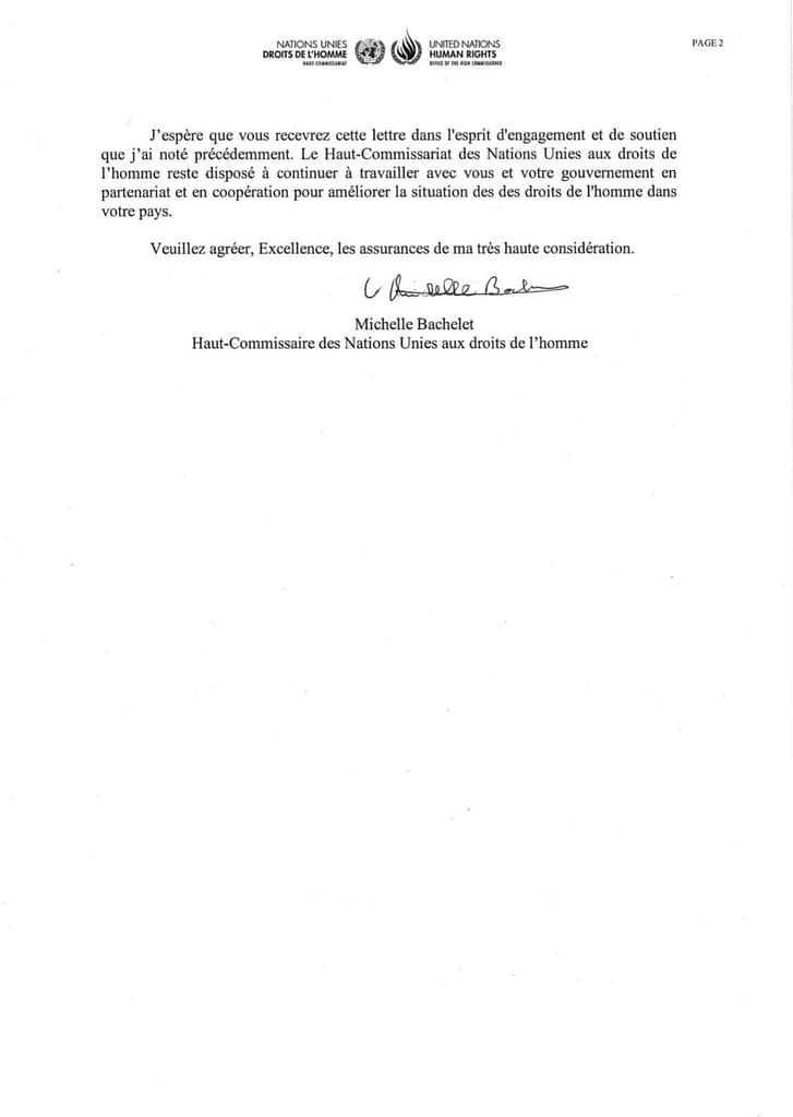 3 Michelle Bachelet au CNRD la dissolution du FNDC constitue une atteinte grave au droit à la liberté dassociation et de réunion pacifique