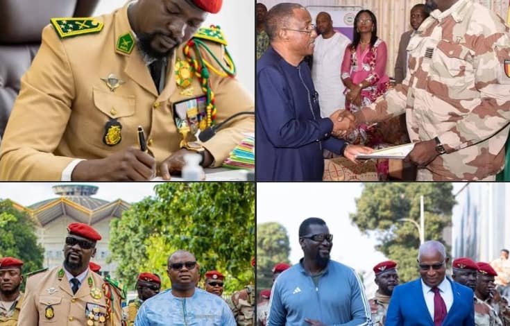 Doumouya avec les différents premiers Ministres de la Transition CNRD