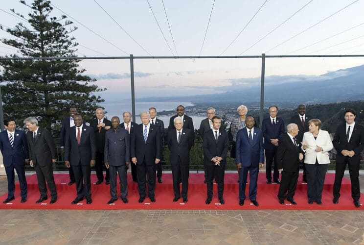 Avec les dirigeants du G7 en Italie