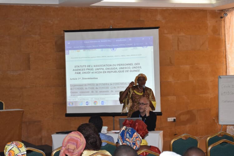 l’Assemblée Générale Extraordinaire de l’Association du personnel des agences du PNUD, de l’UNFPA de l’ONUSIDA, de l’UNESCO, de l’UNDSS, du PAM, de l’ONUDI et du HCDH en République de Guinée