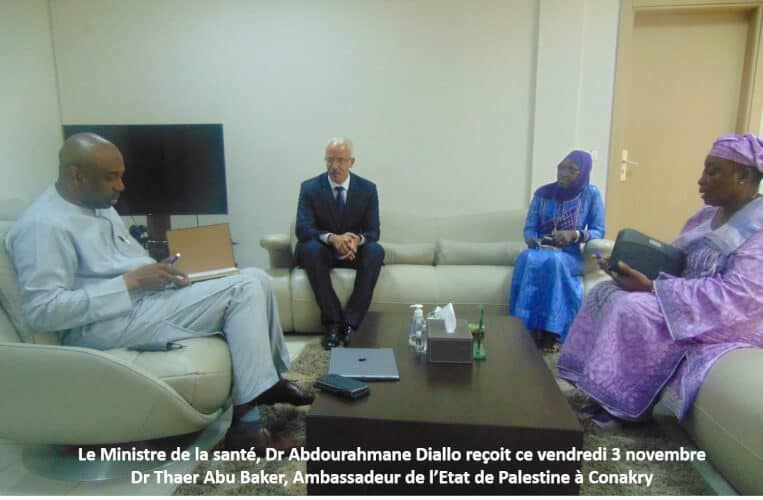 L’AMBASSADEUR DE L’ETAT DE PALESTINE EN GUINÉE RECU PAR LE MINISTRE DE LA SANTE.