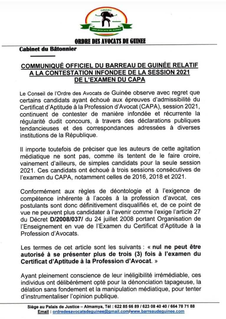 2 Contestation du CAPA 2021 : le Barreau se défend, mais des zones d’ombre demeurent