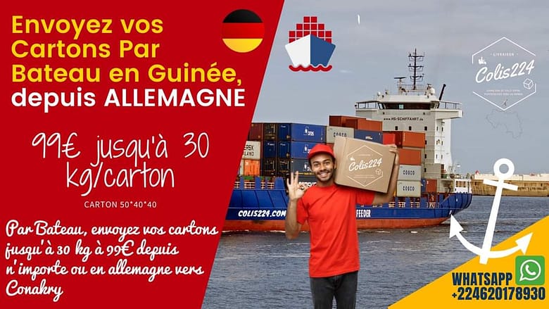 4 Envoyez un colis par bateau Allemagne vers la Guinée Conakry