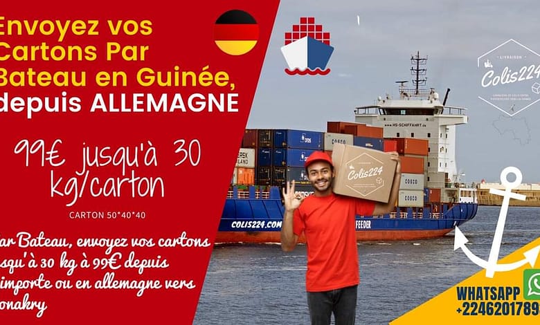 Envoyez vos colis par bateau depuis l'Allemagne 3 Envoyez un colis par bateau Allemagne vers la Guinée Conakry