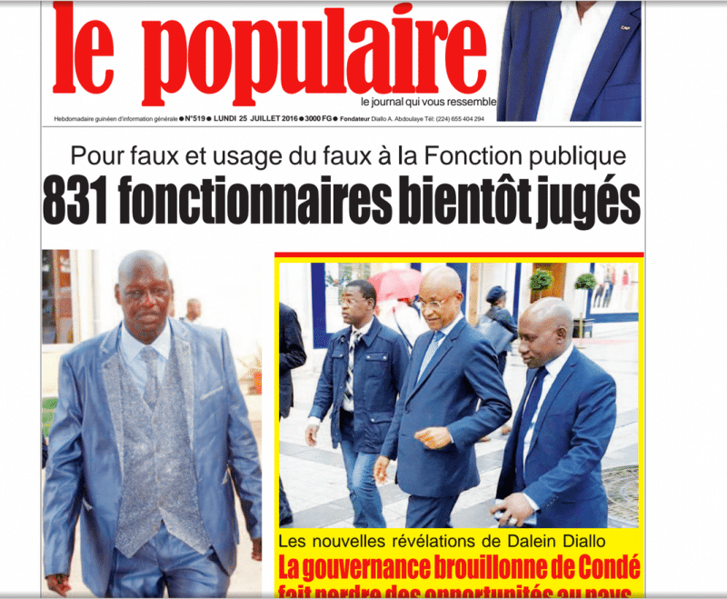 Le Populaire n°519 de ce lundi 25 juillet 2016