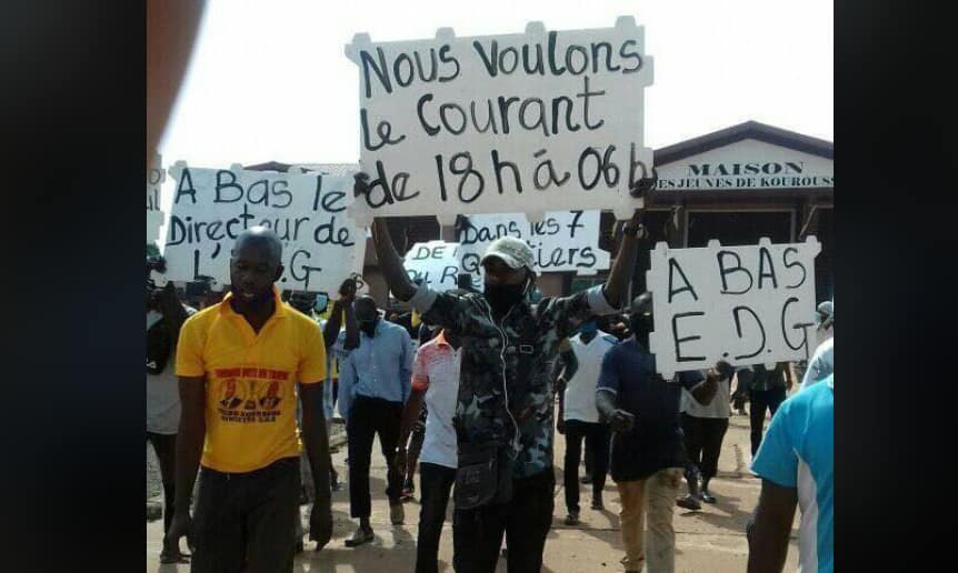Manifestation contre EDG à kouroussa