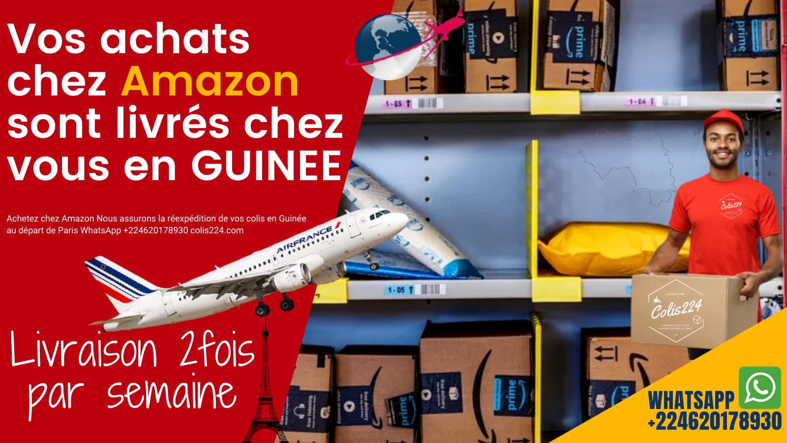 Vos achats chez Amazon sont livrés en Guinée depuis la France.