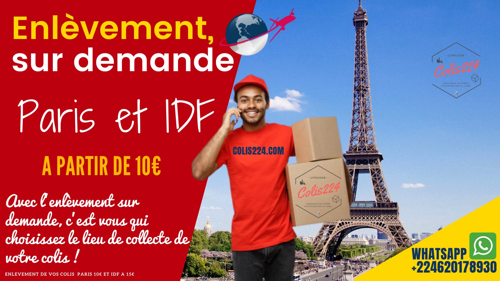 colis 224 enlèvement sur demande de vos colis à Paris et IDF