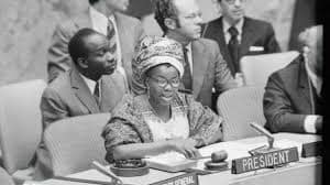 Hommage à Jeanne Martin Cissé , première femme à présider le Conseil de sécurité des Nations unies.