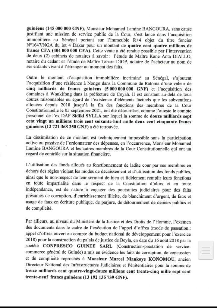 9 poursuites judiciaires contre lancien President de la Cour Constitutionnelle.