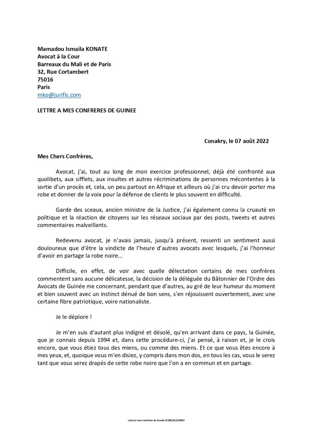 12 Lettre à mes Confrères de Guinée Mamadou Ismaila KONATE 07082022 MKO version ultime page 0001 1087x1536 1