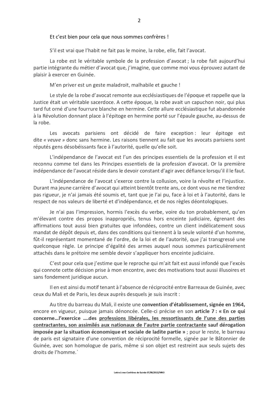 13 Lettre à mes Confrères de Guinée Mamadou Ismaila KONATE 07082022 MKO version ultime page 0002 1087x1536 1