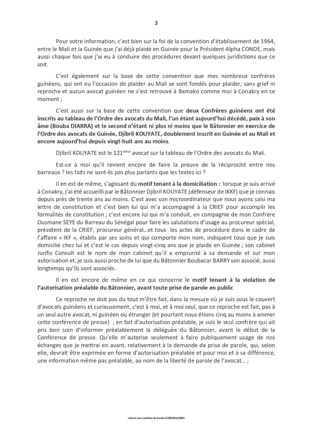 14 Lettre à mes Confrères de Guinée Mamadou Ismaila KONATE 07082022 MKO version ultime page 0003 1087x1536 1
