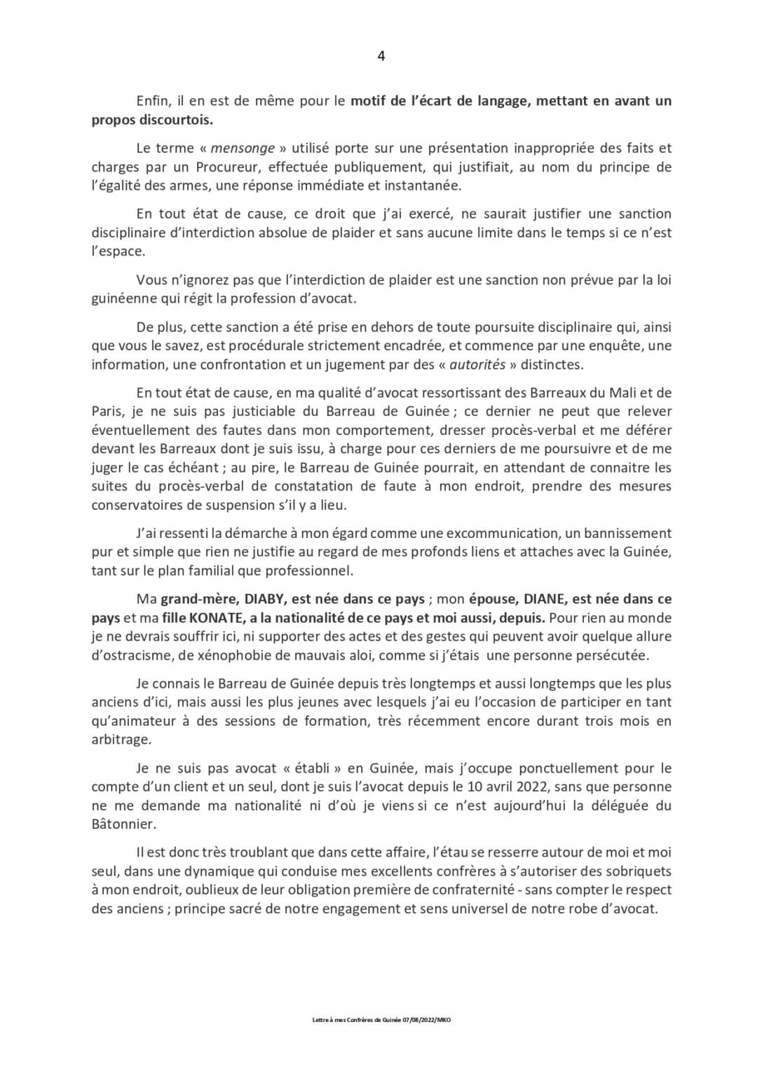 15 Lettre à mes Confrères de Guinée Mamadou Ismaila KONATE 07082022 MKO version ultime page 0004 1087x1536 1