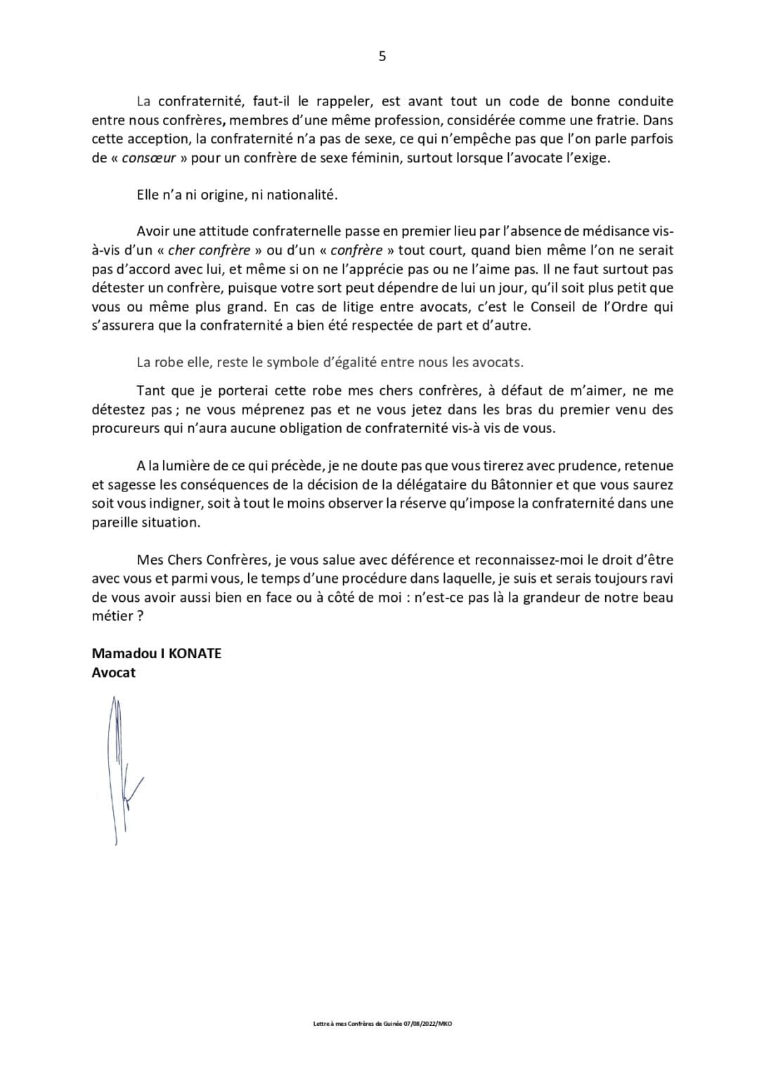 16 Lettre à mes Confrères de Guinée Mamadou Ismaila KONATE 07082022 MKO version ultime page 0005 1087x1536 1